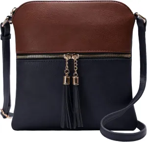 Solene Womens Lightweight Medium Crossbody Purse with Tassel, Perfect Size Crossbody Bags for Daily Use, travel