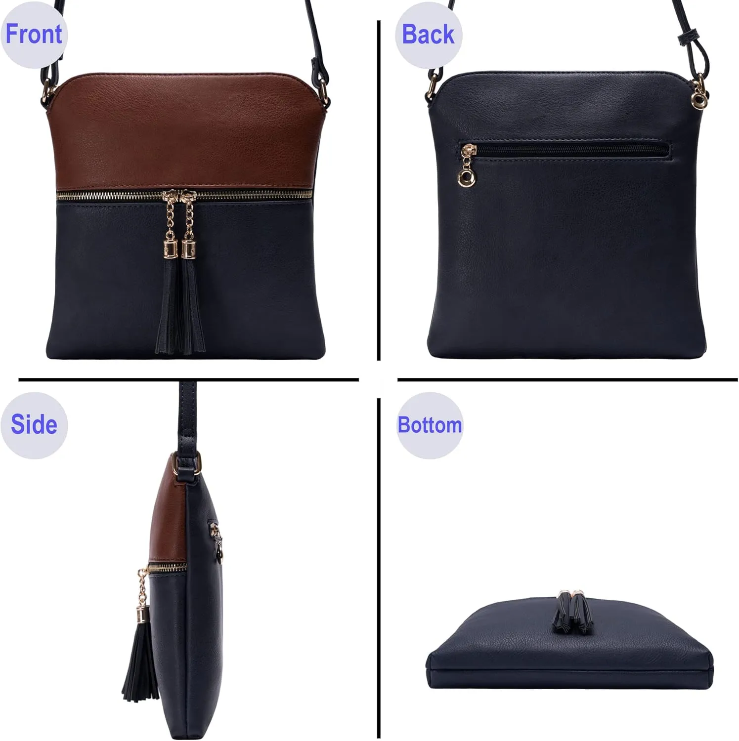 Solene Womens Lightweight Medium Crossbody Purse with Tassel, Perfect Size Crossbody Bags for Daily Use, travel