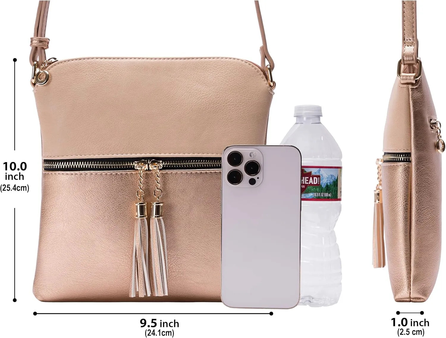 Solene Womens Lightweight Medium Crossbody Purse with Tassel, Perfect Size Crossbody Bags for Daily Use, travel