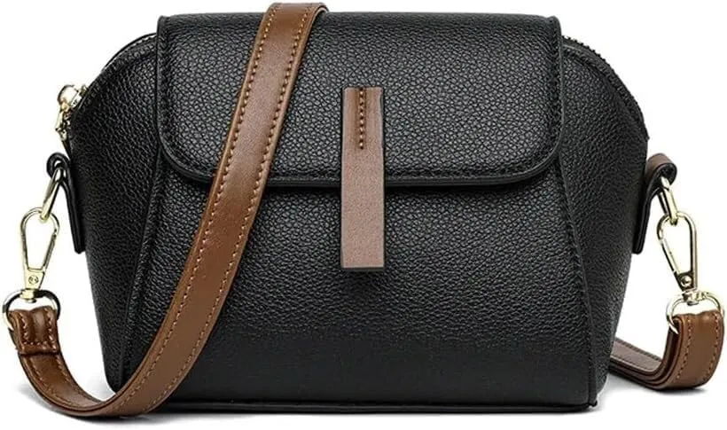 Solid Color Women's Small Handbag Shoulder Messenger Bag Ladies pu Leather Shell Crossbody Bag