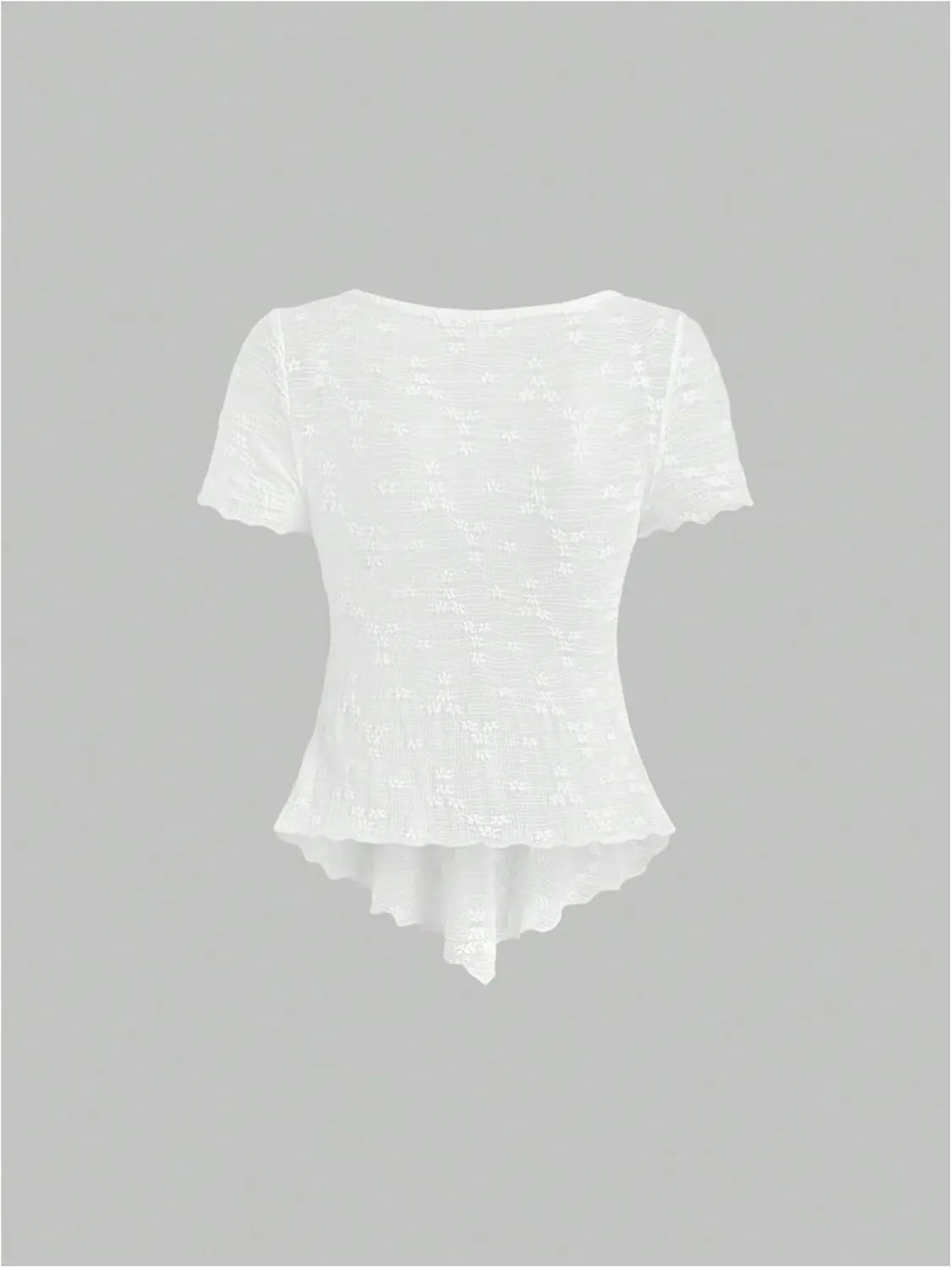 SOLY HUX Women's Y2k Mesh Short Sleeve Shirts Bowknot Deep V Neck Going Out Tee Tops