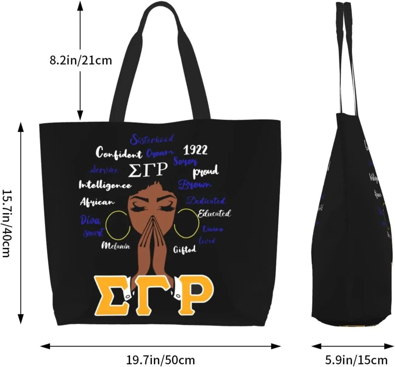 Sorority Tote Bag Sorority Gifts for Women 1922 Reusable Fashion Beach Bag Large Shoulder Shopping Bag