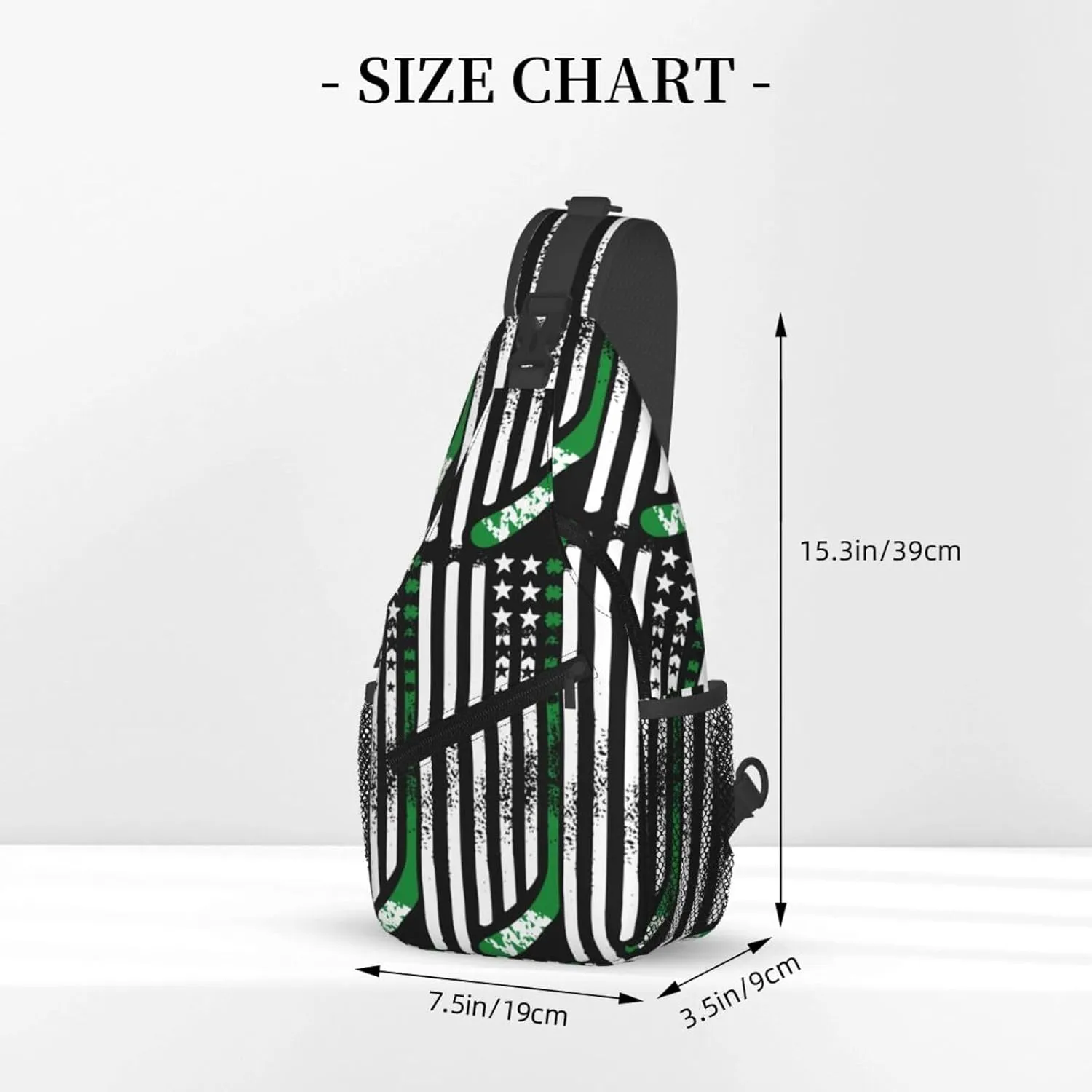 St Patrick's Day Irish Flag Shamrock Clover Sling Bag Crossbody Bag Casual Chest Bags Travel Shoulder Backpack
