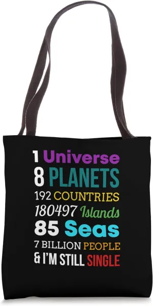Still Single Tee Unacceptable Love Status Hilarious Print Tote Bag