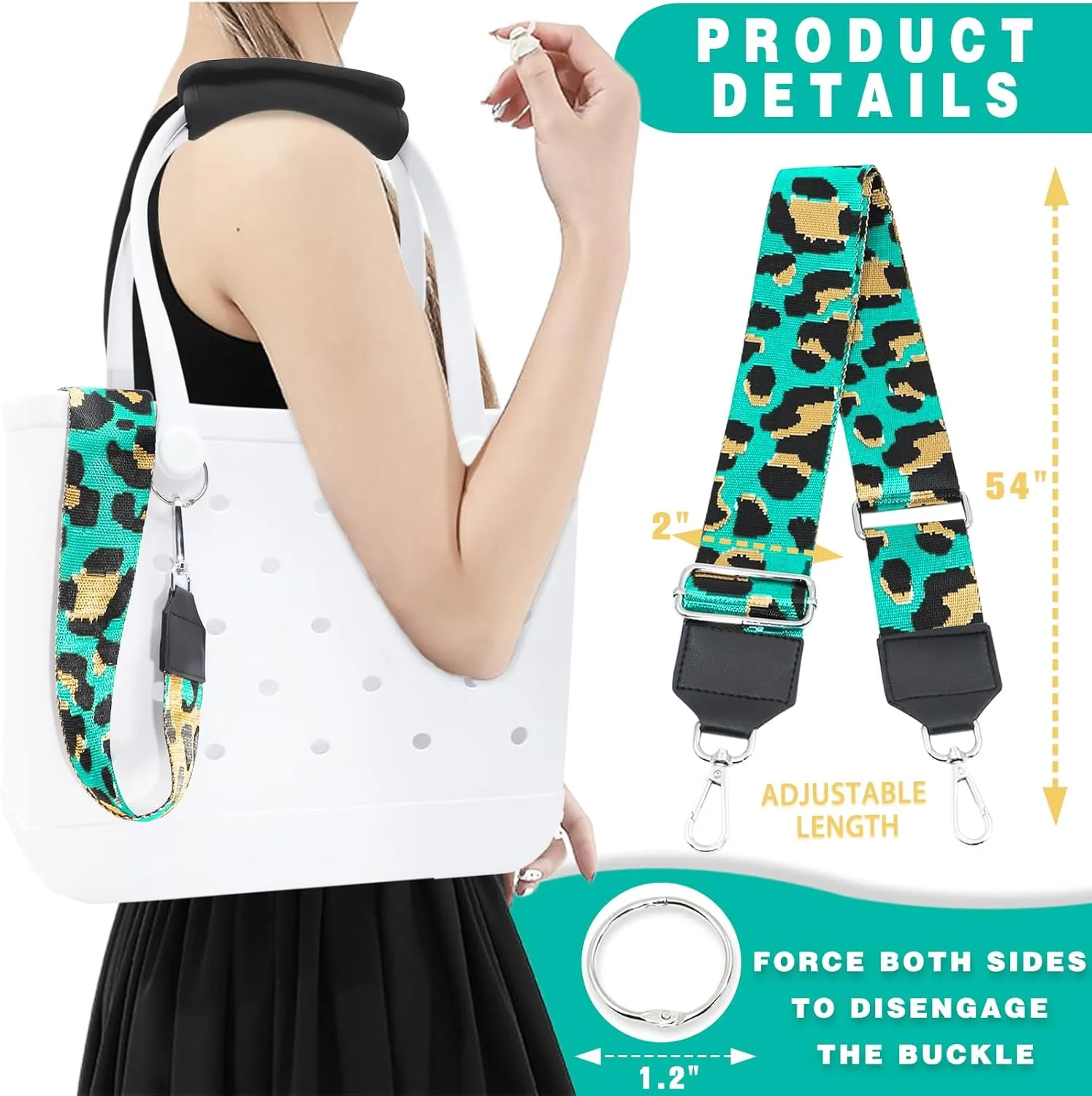Strap Wrap for Bogg Bag, Accessory for Bagg Bag, With Adjustable Shoulder Leopard Print Crossbody Strap