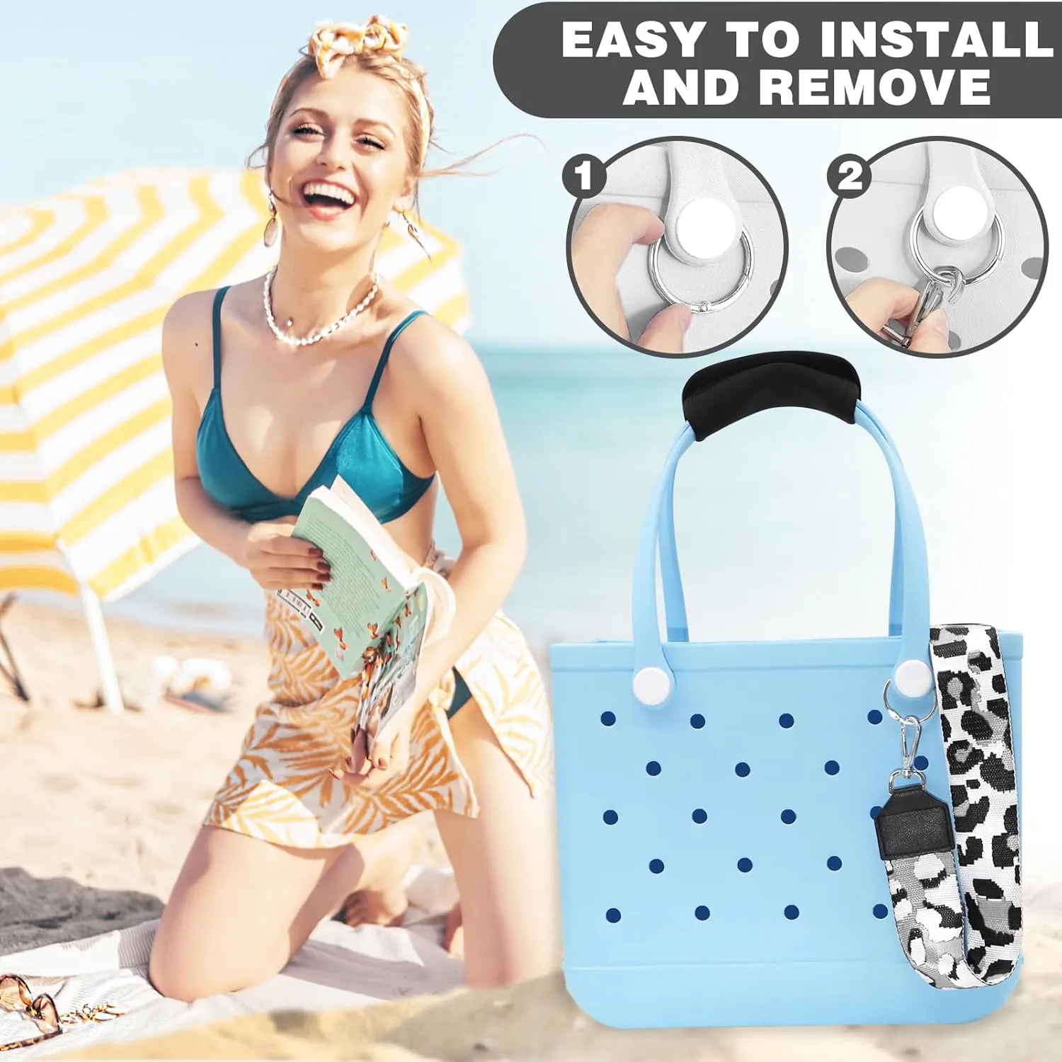 Strap Wrap for Bogg Bag, Accessory for Bagg Bag, With Adjustable Shoulder Leopard Print Crossbody Strap
