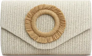 Straw Clutch Purse for Women,Summer Beach Bag,Envelope Evening Clutch Handbags for Formal Party Wedding 2025