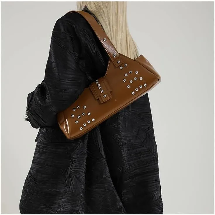 Streetwear 90s Studded Purse Fall Vintage 2000s Suede Purses Cute Y2k Shoulder Bag