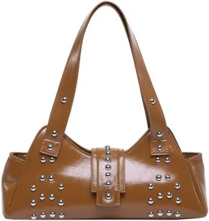 Streetwear 90s Studded Purse Fall Vintage 2000s Suede Purses Cute Y2k Shoulder Bag