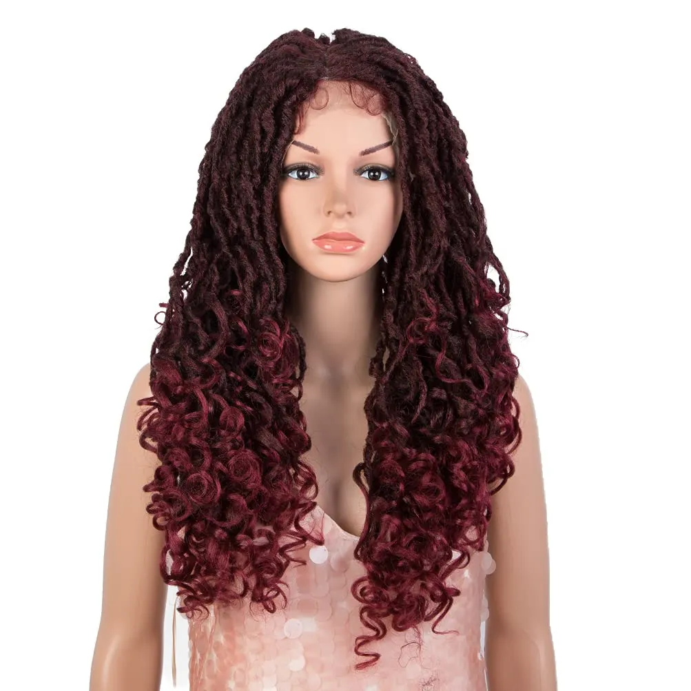 Style Icon 24" Faux Locs Wigs for Black Women Middle Part Goddess Locs Wig Long Twist Synthetic Wigs (24 Inch Middle Part, T4/118)