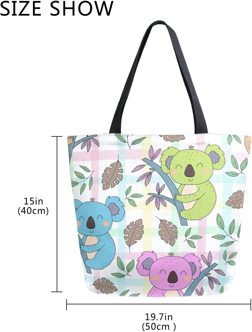 SUABO Tote Bag Kitchen Reusable Grocery Bags Canvas Shopping Bag for Outdoor