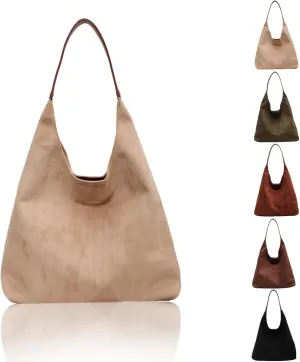 Suede Hobo Bags for Women Leather Suede Slouchy Tote Bag Brown Suede Bag Suede Shoulder Bag Suede Handbags
