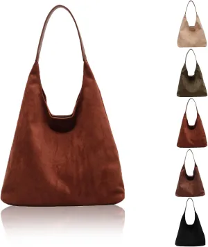 Suede Hobo Bags for Women Leather Suede Slouchy Tote Bag Brown Suede Bag Suede Shoulder Bag Suede Handbags