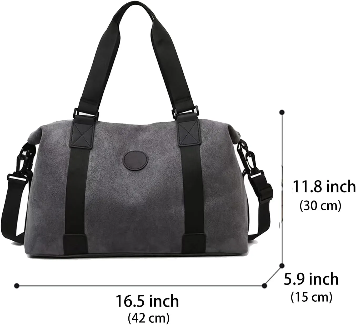 Suede Lightweight Weekender Bag Faux Suede Traveling Handbag for Gym Holiday Overnight Bag with Toiletry Handbag