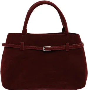 Suede Tote Bag for Women Slouchy Work Tote Bag Faux Suede Top Handle Bag Retro Brown Suede Handbag Purse