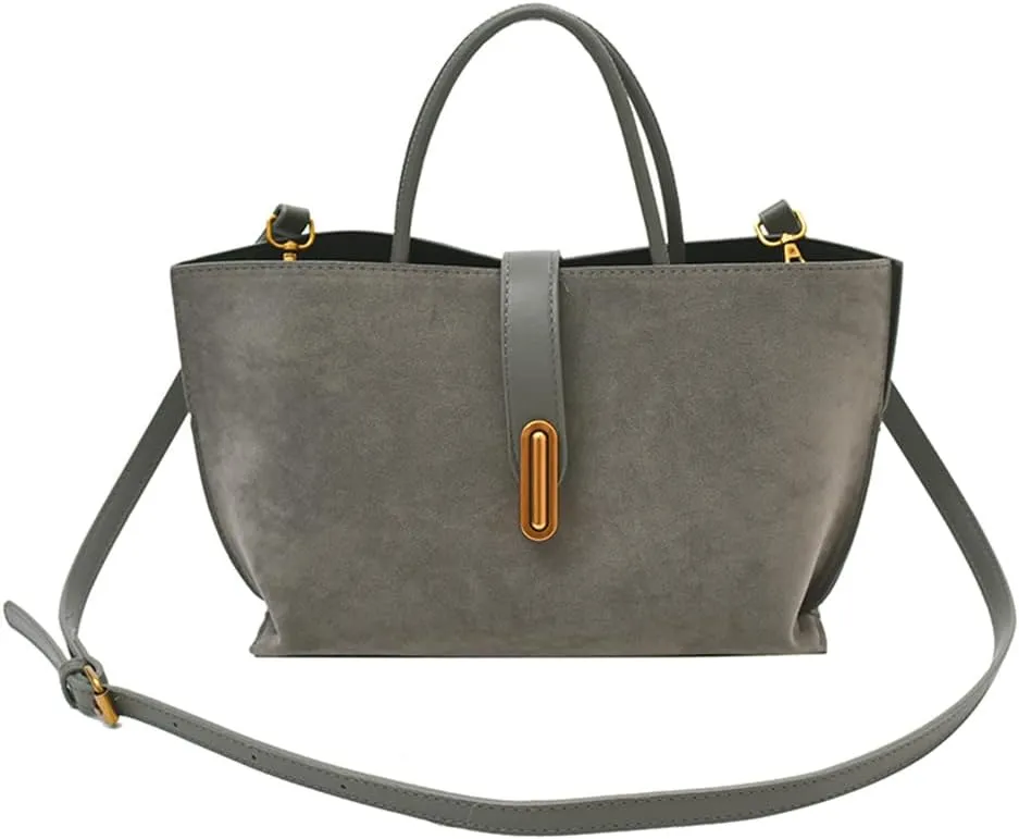 Suede Tote Bag for Women,Suede Handbags Suede Purse Top Handle 2024 Fall Winter Crossbody Bag with Shoulder Strap