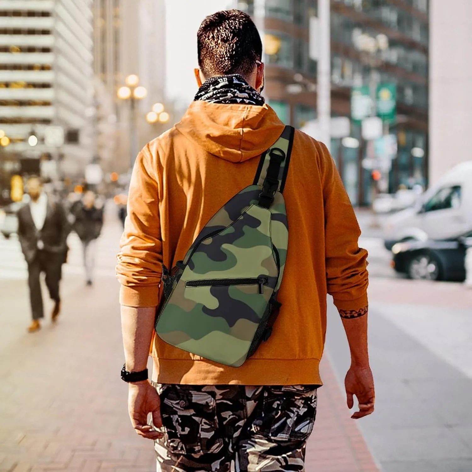 Supdreamc Men & Women Travel Backpack Camping Outdoor Bag, Cool Camo Military Camouflage Sling Backpack for Business Travel Hiking - Durable Carry On Bag