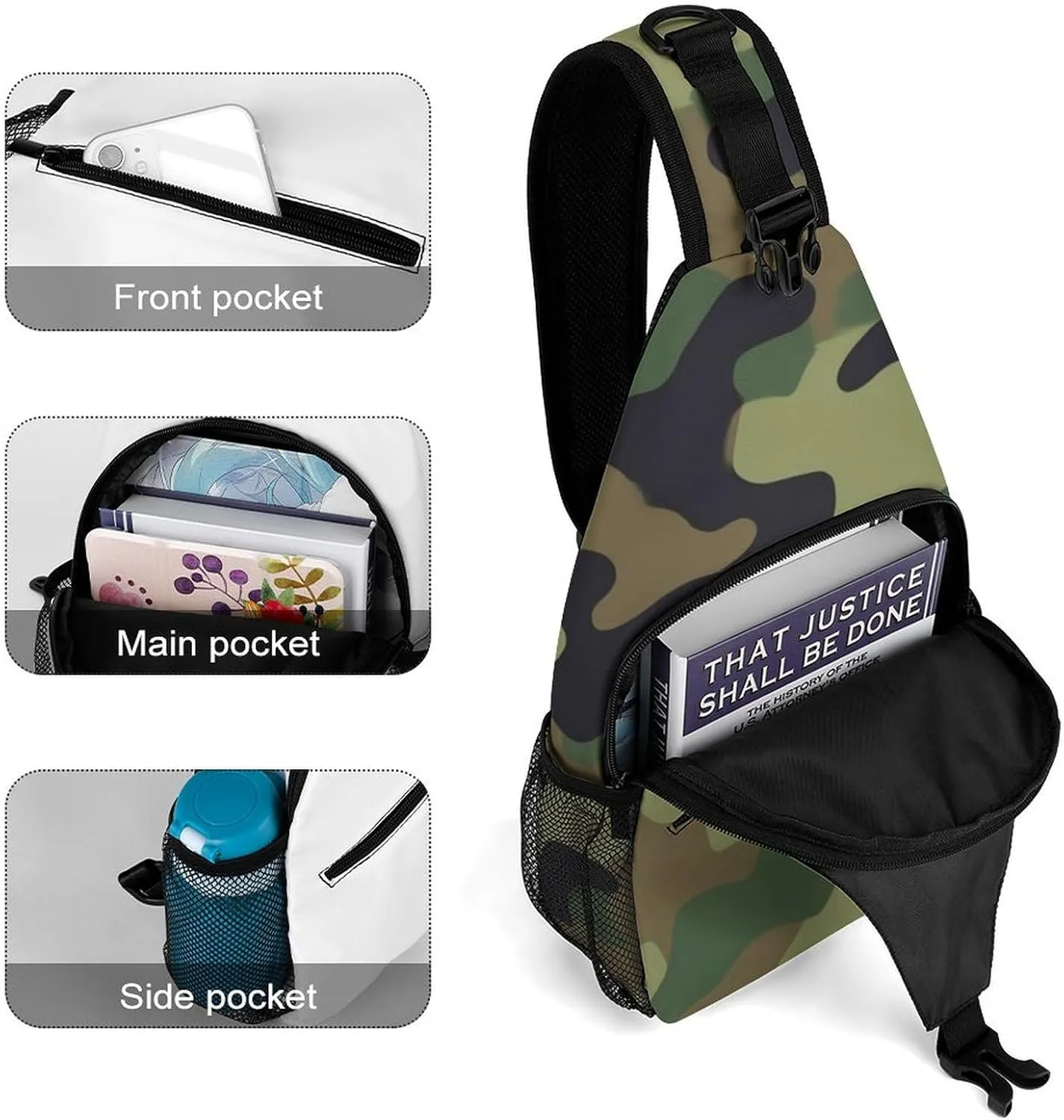 Supdreamc Men & Women Travel Backpack Camping Outdoor Bag, Cool Camo Military Camouflage Sling Backpack for Business Travel Hiking - Durable Carry On Bag