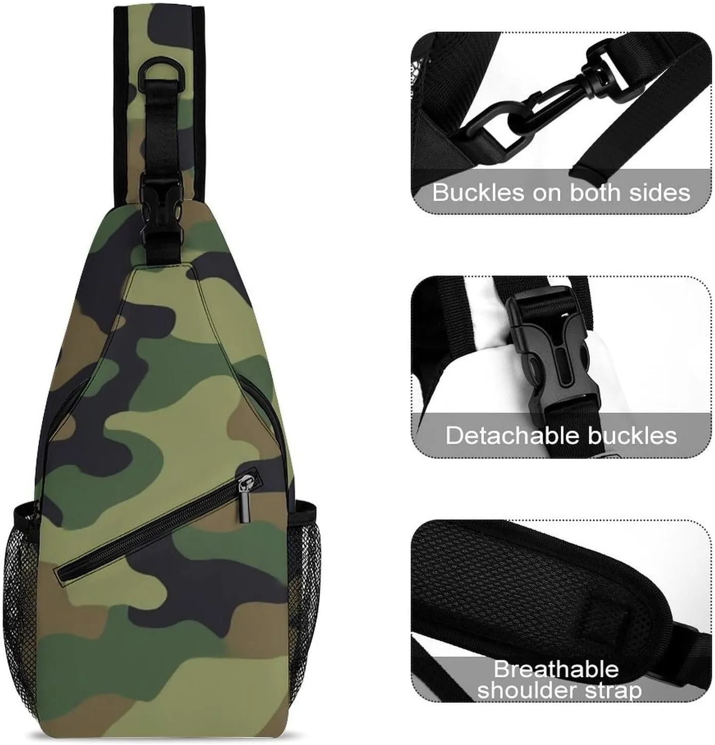 Supdreamc Men & Women Travel Backpack Camping Outdoor Bag, Cool Camo Military Camouflage Sling Backpack for Business Travel Hiking - Durable Carry On Bag