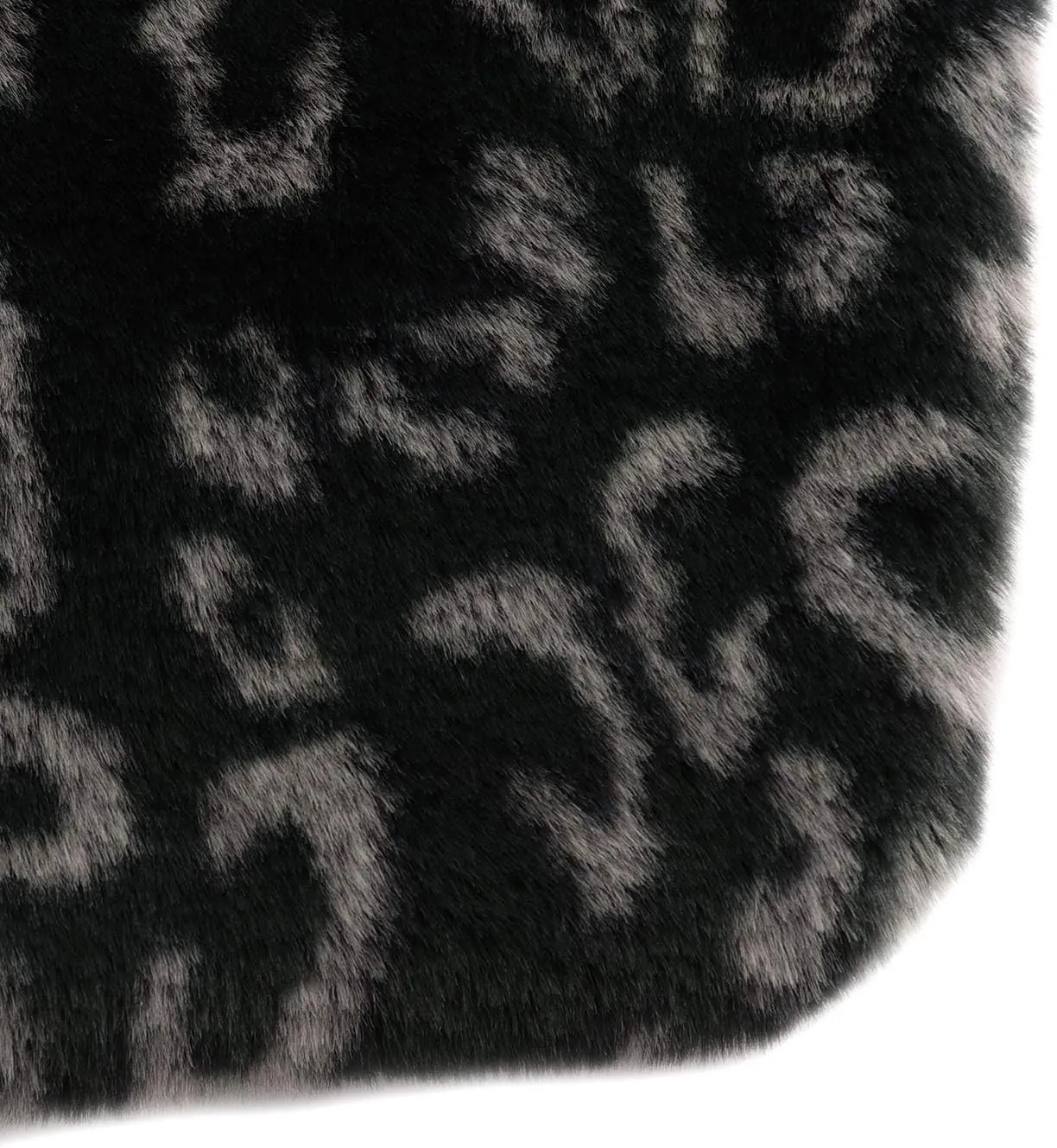 surell - Faux Rex Rabbit Fur Leopard Print Handbag - Small Fuzzy Tote Bag