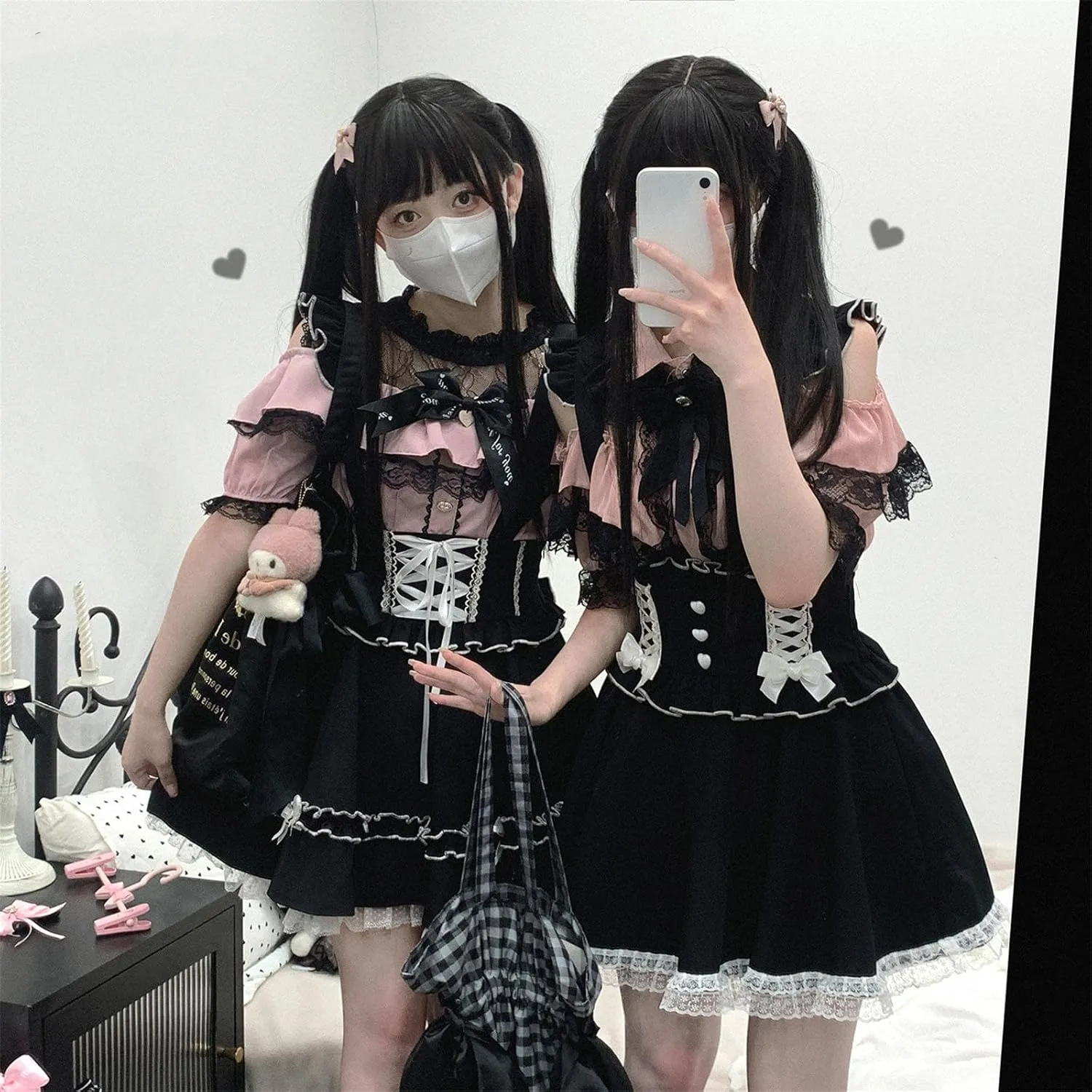 Sweet Cold Shoulder Shirt Women Lolita Lace Mesh Sheer Short Sleeve Blouse Vintage Ruffle Button Cute Tops