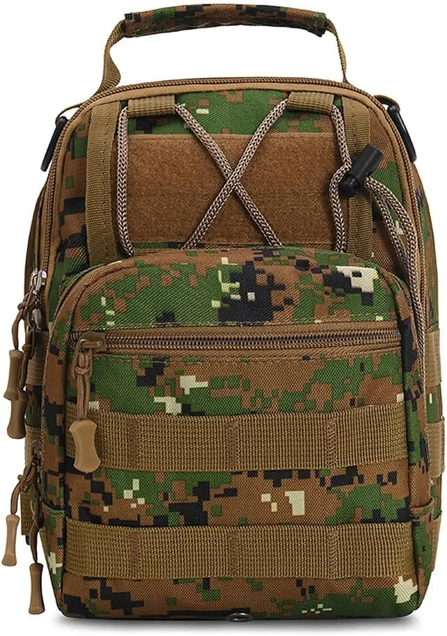 Tactical Backpack, Waterproof Military Cross-body Molle Sling Shoulder Backpack Chest Bag for Outdoor Every Day Carry Camouflage A