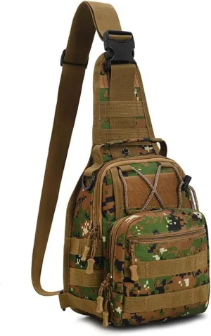 Tactical Backpack, Waterproof Military Cross-body Molle Sling Shoulder Backpack Chest Bag for Outdoor Every Day Carry Camouflage A