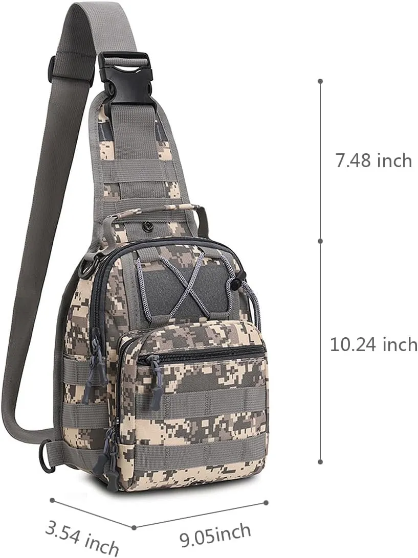 Tactical Backpack, Waterproof Military Cross-body Molle Sling Shoulder Backpack Chest Bag for Outdoor Every Day Carry Camouflage C