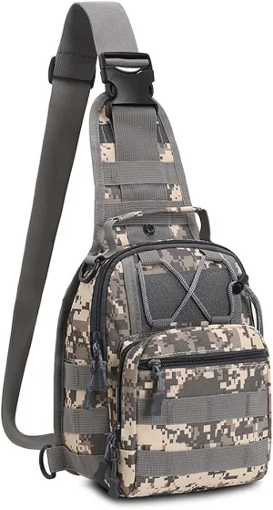 Tactical Backpack, Waterproof Military Cross-body Molle Sling Shoulder Backpack Chest Bag for Outdoor Every Day Carry Camouflage C