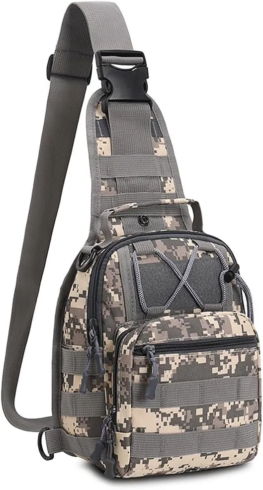 Tactical Backpack, Waterproof Military Cross-body Molle Sling Shoulder Backpack Chest Bag for Outdoor Every Day Carry Camouflage C