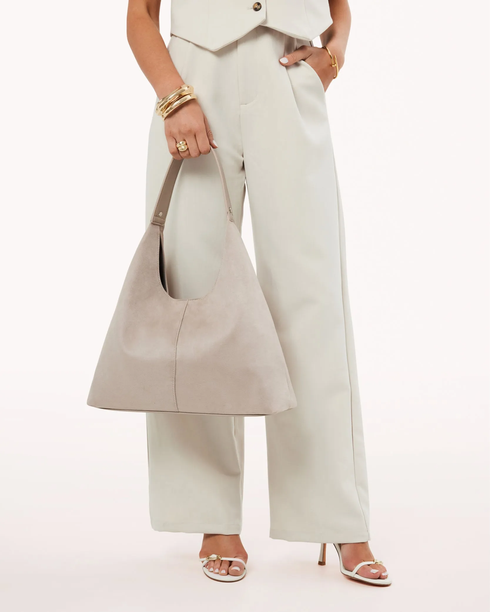 Tammy Shoulder Bag Mist Suede