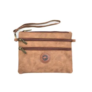 Tan Clutch Suede Travel Bag