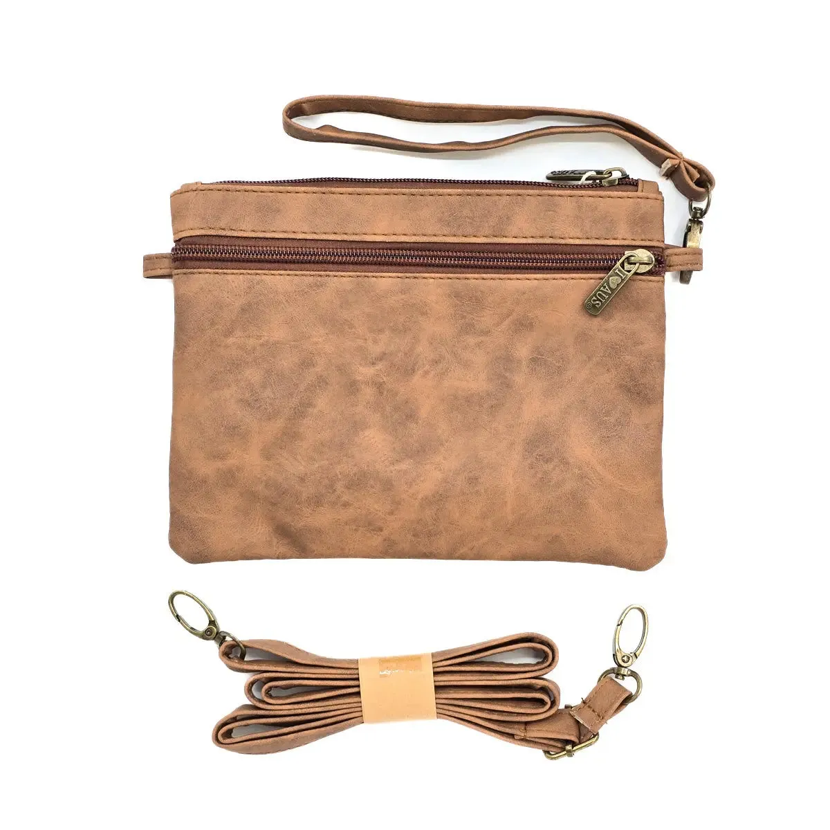 Tan Clutch Suede Travel Bag