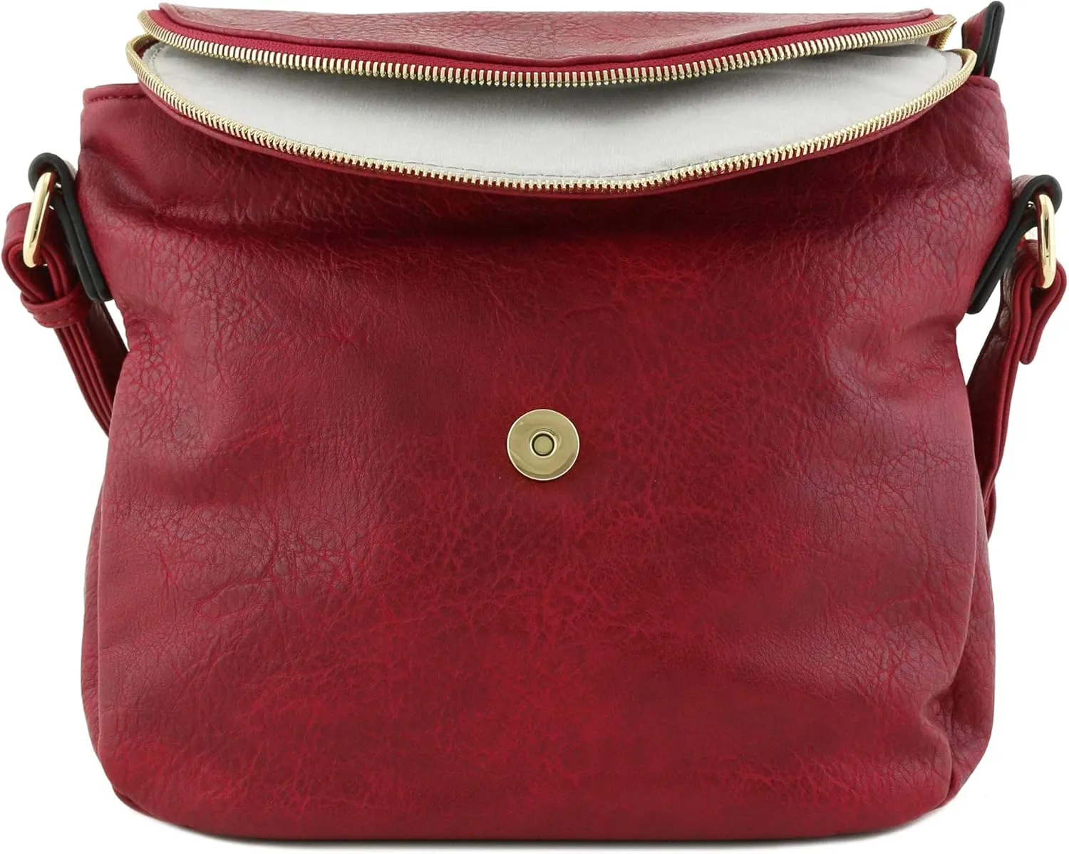 Tassel Accent Crossbody Bag with Flap Top (Red)