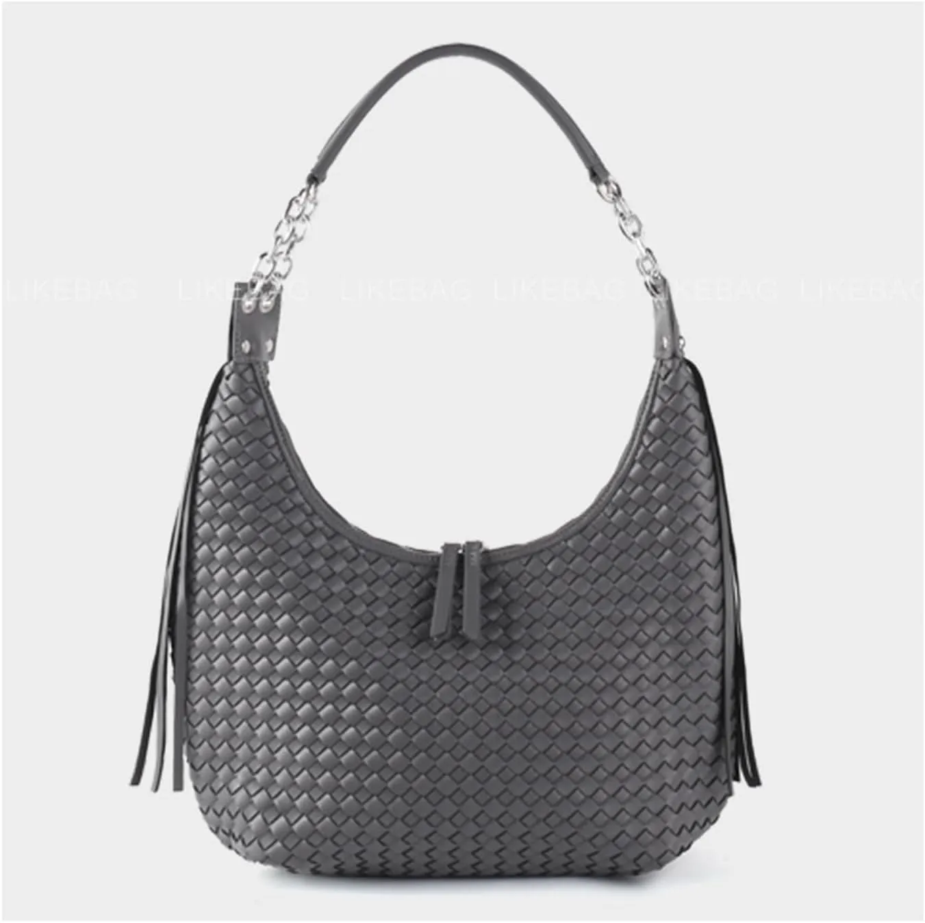 Tassel Chain Large Shoulder Half Moon Underarm Women's Bag, Fashion Trend Personalized Women's Bag,Shoulder Bag (Blue)