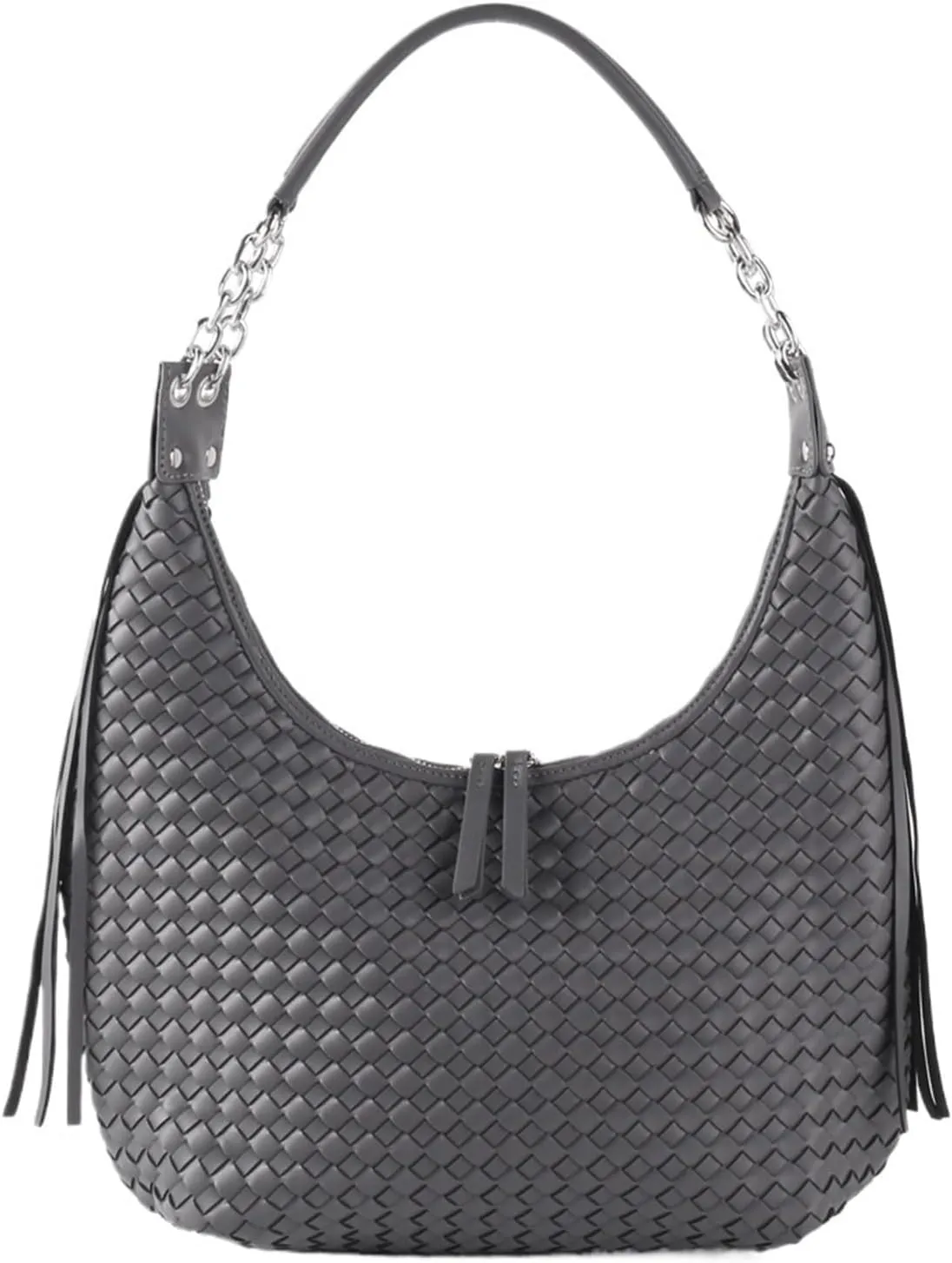 Tassel Chain Large Shoulder Half Moon Underarm Women's Bag, Fashion Trend Personalized Women's Bag,Shoulder Bag (Blue)