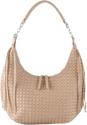 Tassel Chain Large Shoulder Half Moon Underarm Women's Bag, Fashion Trend Personalized Women's Bag,Shoulder Bag (White)