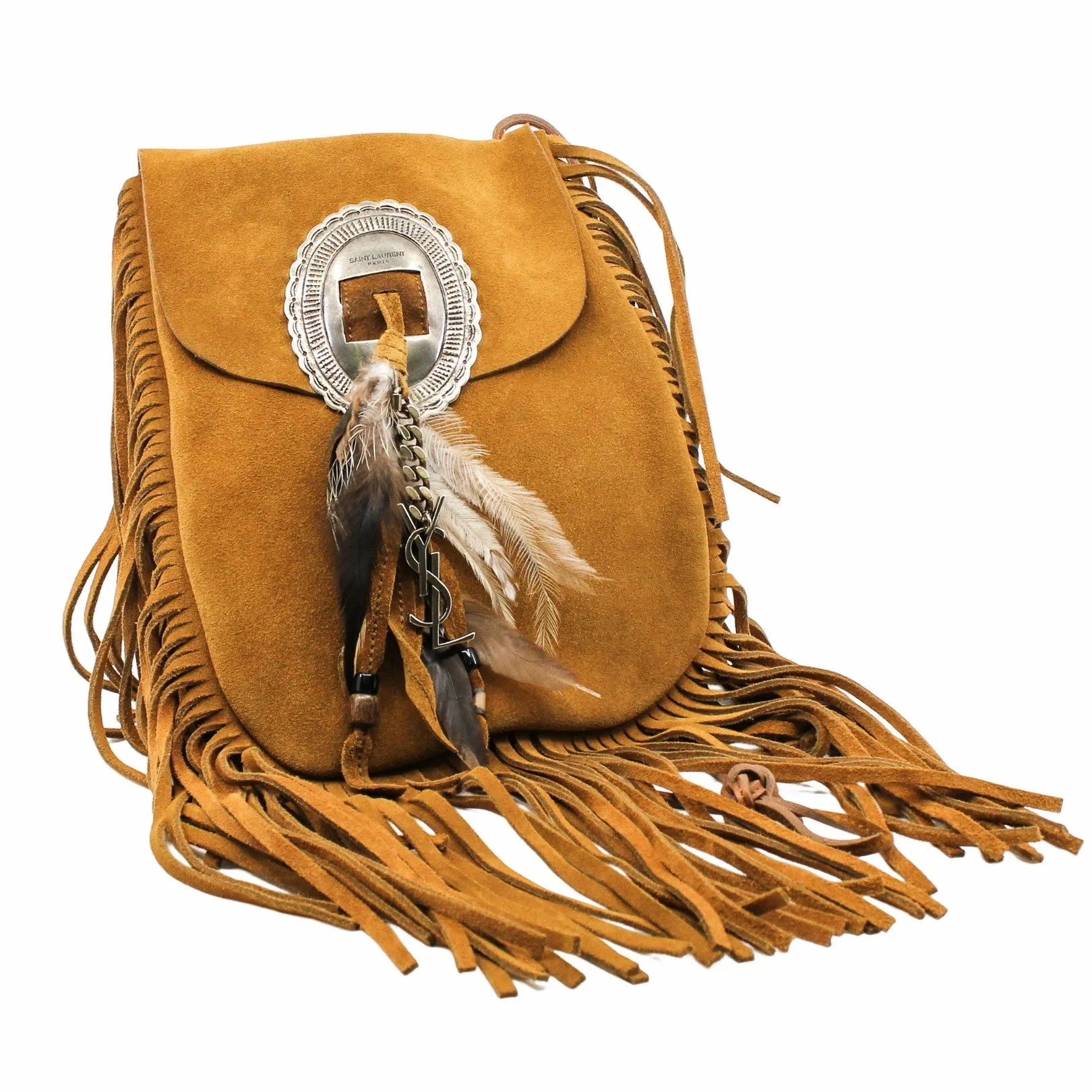 tassels sidebag suede brown