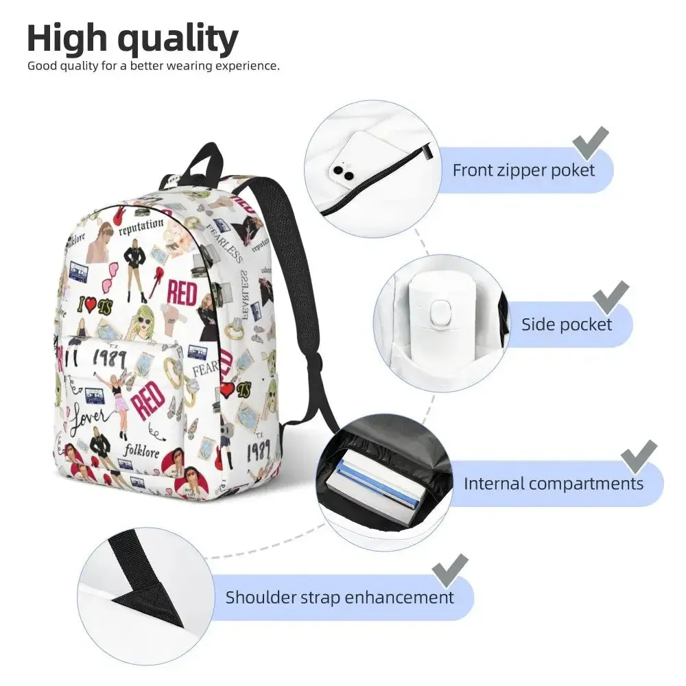 Taylors Music Swifts Backpack Boy Girl Fashion Lightweight Backpacks School Bags University High Quality Rucksack Xmas Gift