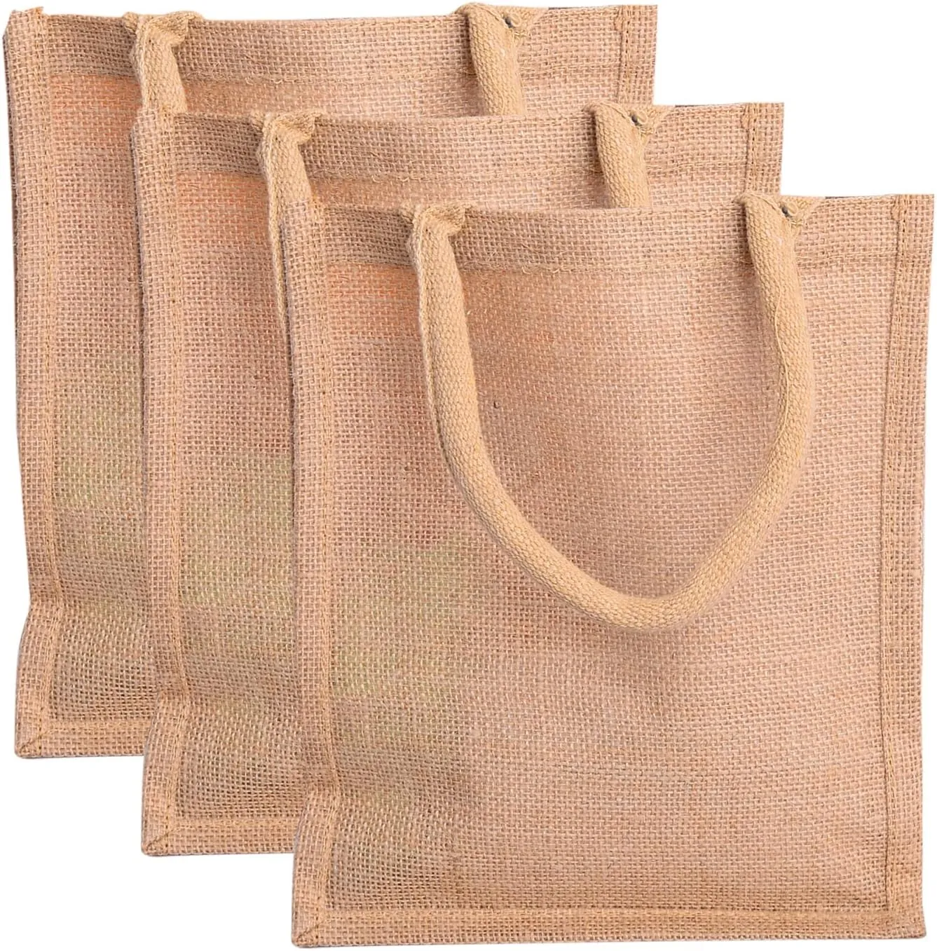 TBF Heavy Duty Reusable Jute Burlap Tote Bags in Bulk for Shopping Grocery Wedding Welcome Gifts and More