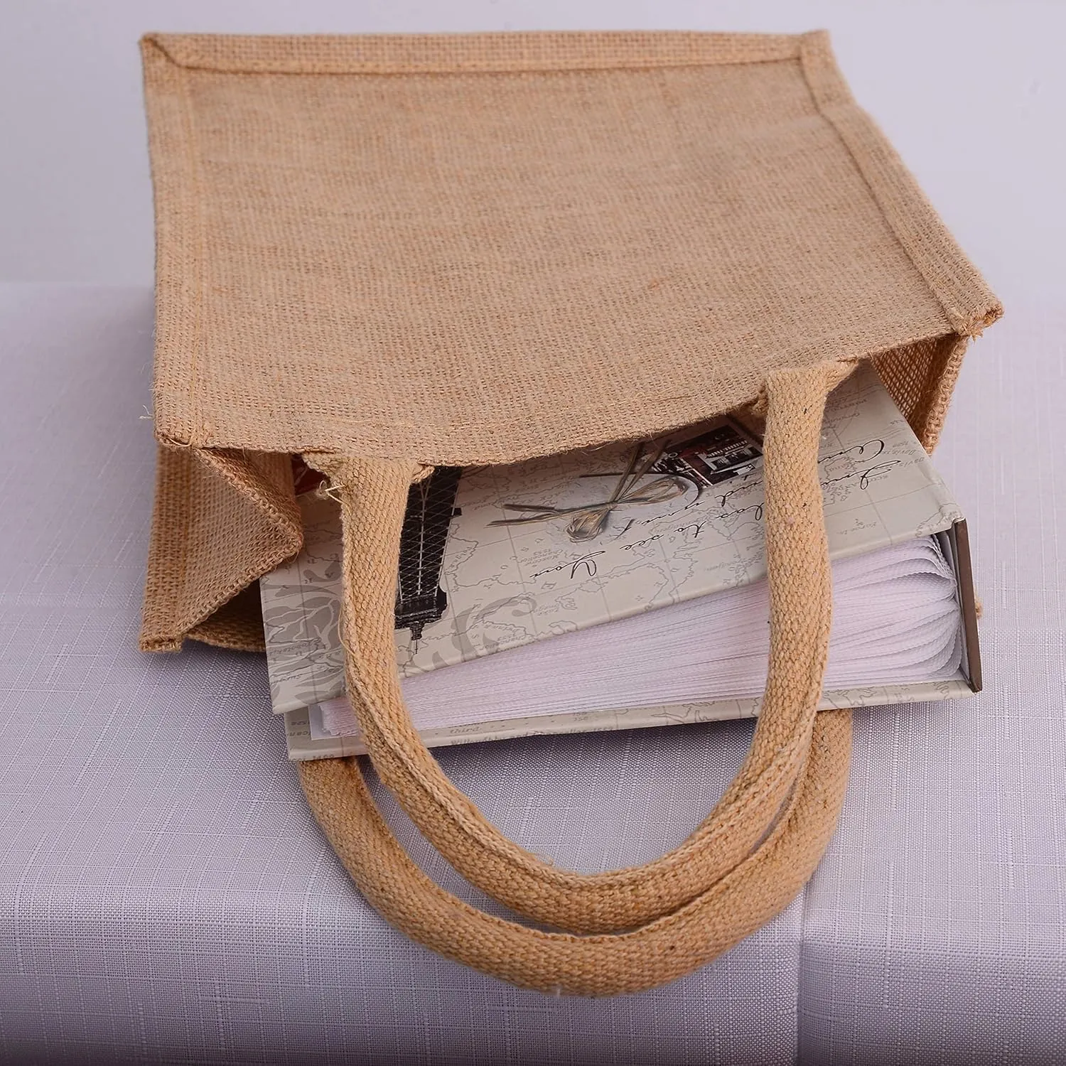 TBF Heavy Duty Reusable Jute Burlap Tote Bags in Bulk for Shopping Grocery Wedding Welcome Gifts and More