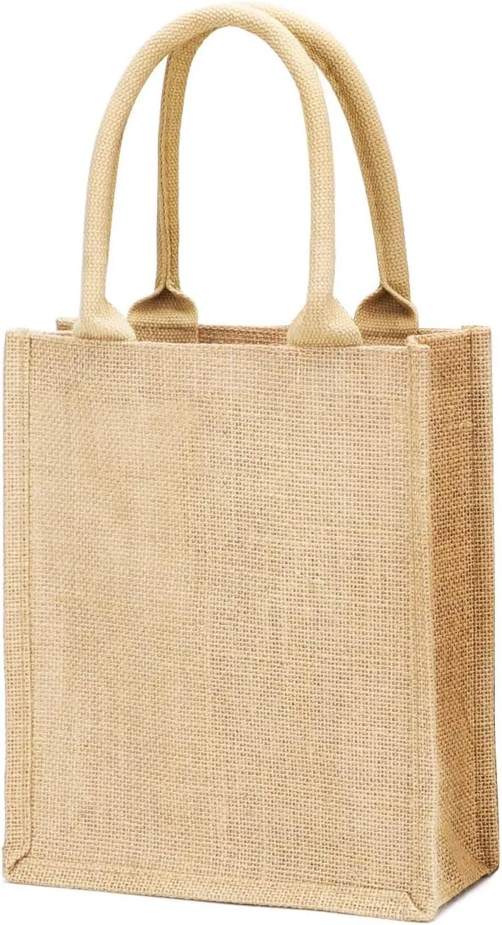 TBF Heavy Duty Reusable Jute Burlap Tote Bags in Bulk for Shopping Grocery Wedding Welcome Gifts and More