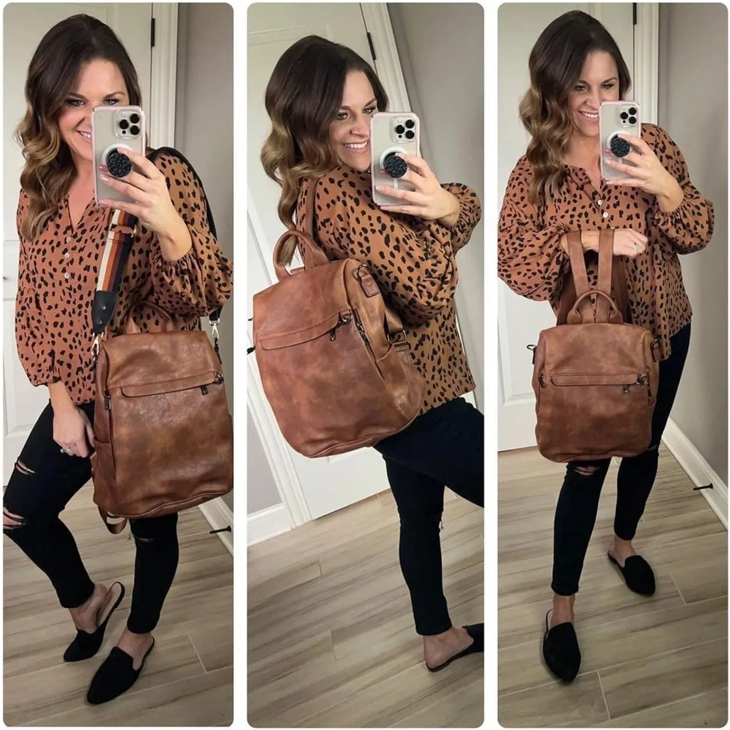 Telena Backpack Purse for Women, PU Leather Anti Theft Travel Purse Shoulder Bags with Tassel