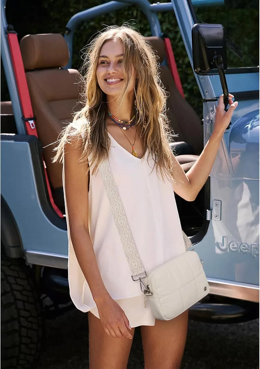 Telena Crossbody Bags for Women Cross Body Purse with Guitar Strap Lightweight Puffer Shoulder Bag for Travel
