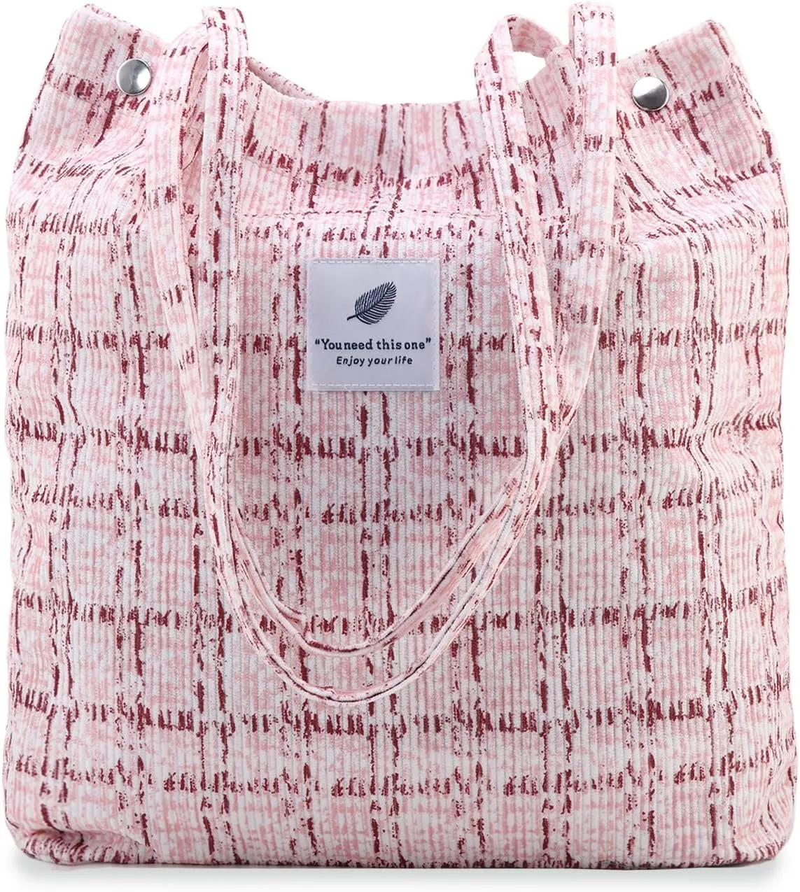 TELLUMO Fashion Corduroy Tote Bag Cow Print Bag Purses for Women Teen Girls with Inner Pocket