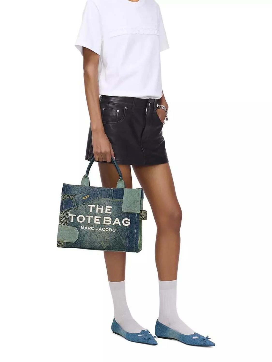 The Medium Deconstructed Denim Tote Bag