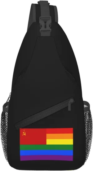 The Soviet Union Rainbow Flag Crossbody Bags For Women Men Chest Backpack Gym Shoulder Bag Travel Outdoor Sports Casual Crossbody Bags