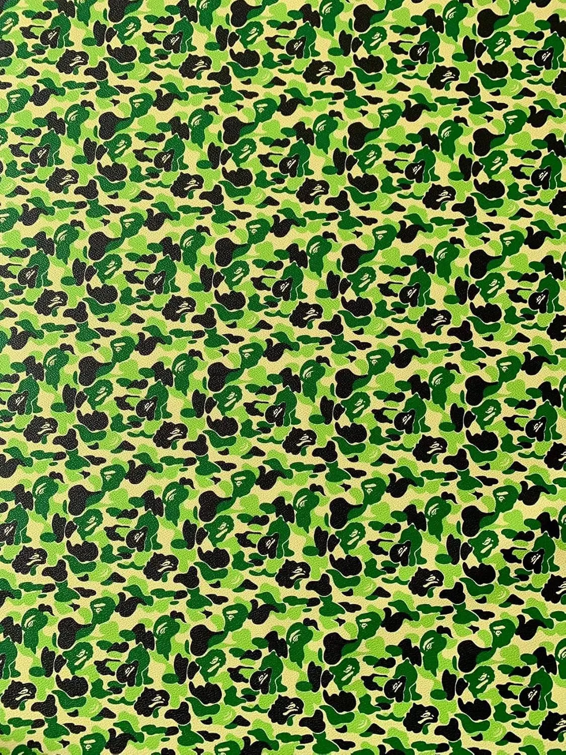 Tianchao Handmade Bape Camouflage Design Cyan Sewing Craft Leather Fabric for Customized Shoes, Bags, Handicraft by Yards (1)