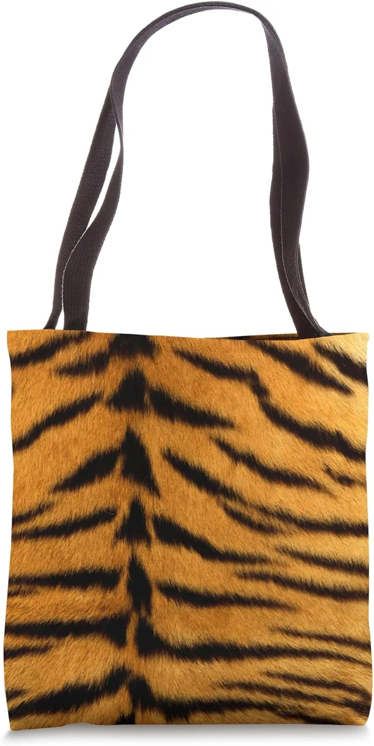 Tiger Animal Print Pattern Black and Orange Cute Tote Bag