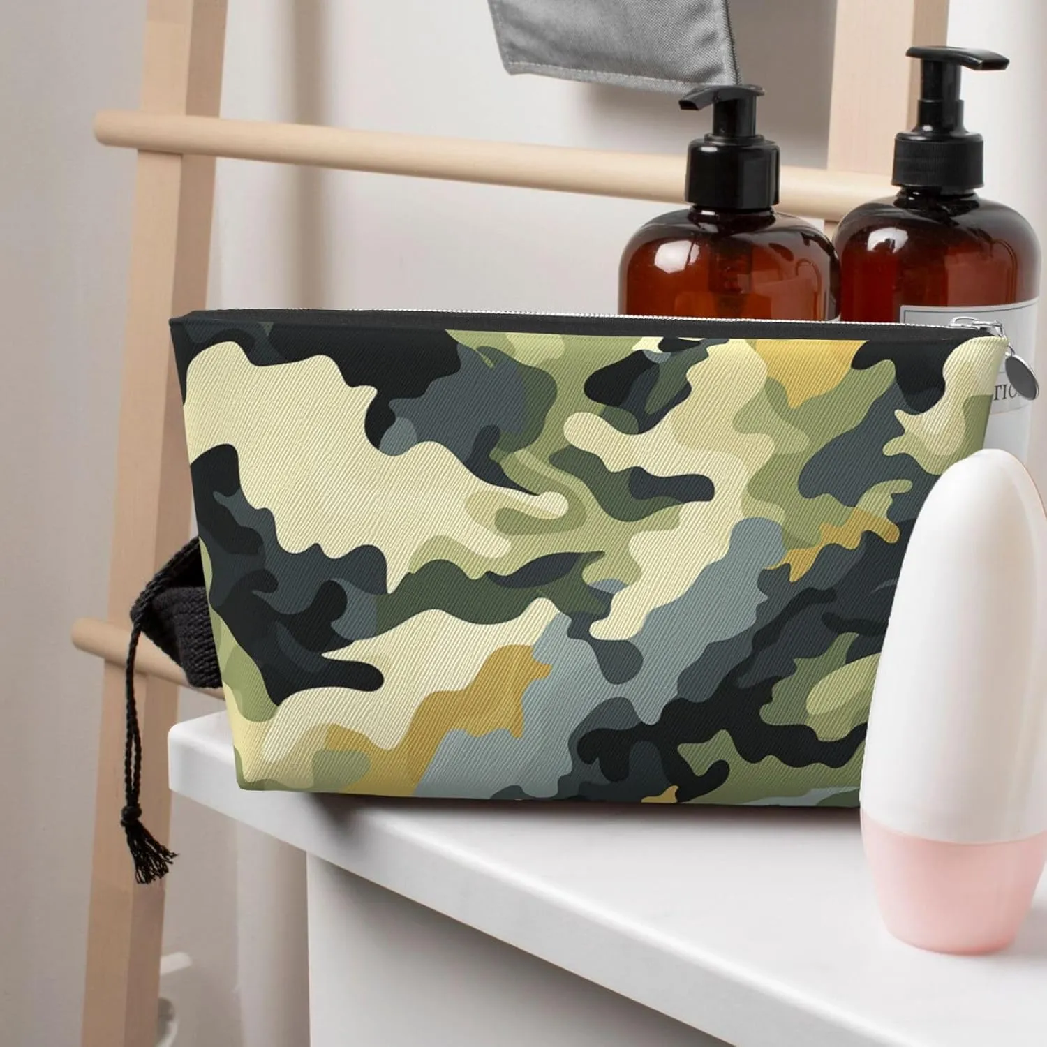 Toiletry Bag for Women Men Dopp Kit Travel Makeup Bag Khaki Camouflage Make Up Organizers Cosmetic Bag